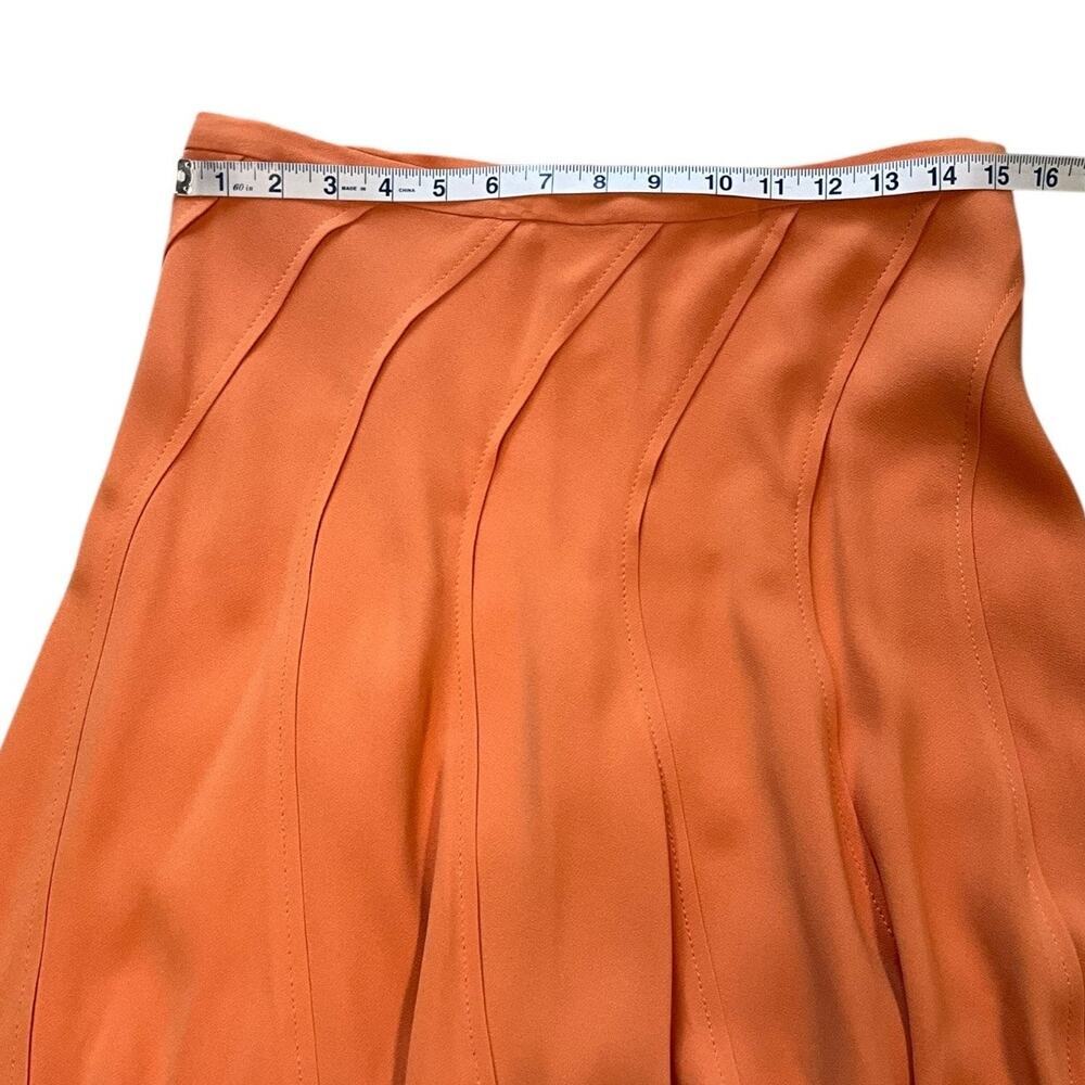 Doncaster Silk Midi Skirt Size 10 Burnt Orange Old Money Classic Workwear Luxury - Picture 5 of 8